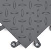 Charcoal Wearwell ErgoDeck Diamond Plate General Purpose Tile 7/8 Inch x 18x18 Inches Case of 10 corner of tile