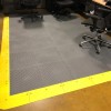Wearwell ErgoDeck MAX Smooth Tile 7/8 Inch x 18x18 Inches Case of 10 office are with yellow borders