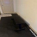 staylock bump top tiles installed over tan carpet
