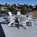 roof patio area with staylock tile flooring chairs and fire pit