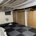 interlocking carpet tiles in basement
