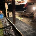 black StayLock perforated tiles for patio