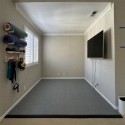 StayLock orange peel gray tile in exercise area