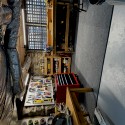 carpet tiles in basement workshop