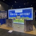 wood grain foam tiles at trade show booth