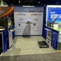 wood grain foam reversible tiles at trade show booth
