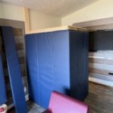 customer review photo of wall pad by stairway