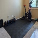 staylock tiles over carpet in home gym
