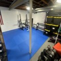 blue foam mats for home gym basement