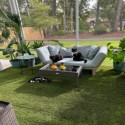 turf over drainage tiles in screened porch