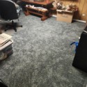 dark grey lct plush carpet tiles in home office