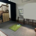 golf simulator with carpet tiles