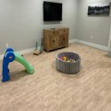 foam tiles wood grain in basement