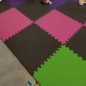 foam kids and gym mats in basement