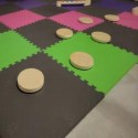 foam mats over concrete in basement