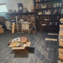 interlocking wood grain foam tiles in basement