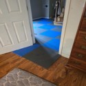 interlocking foam mats over hardwood