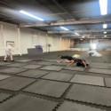 black dog agility mats install process