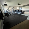 staylock orange peel black tiles for home workout space