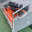 orange sport tiles for seating area
