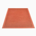 Beveled Drain Step Anti-Fatigue Mat 3X5 ft Red