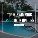 backyard pool cabana with blue deck tile flooring thumbnail