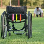 mats for wheelchairs on grass path thumbnail