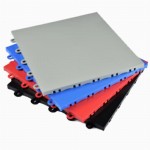Plastic flooring tiles are great for indoor and outdoor use.