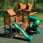 Playground rubber safety surfacing is designed with fall height ratings.