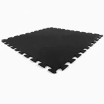 Geneva Interlocking Rubber Floor Tile 1/4 Inch Black