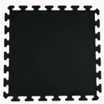 Rubber Tile 2x2 Ft x 3/8 Interlocking Sport Black