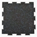 Rubber Tile Interlocking 10% Color CrossTrain 3/8 Inch x 2x2 Ft. Pacific