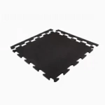 Rubber Tile Interlocks with Borders Black 8mm x 25x25 Inches Pacific