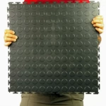Warehouse Floor Coin PVC Tile Black