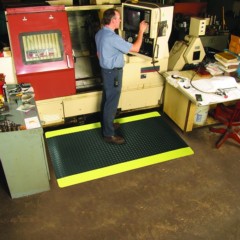 Cushion Trax Ultra Anti-Fatigue Mat 2x3 ft black yellow industrial install