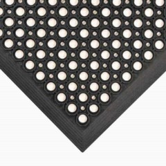 SaniTop Anti-Fatigue Mat 3X5 ft Black corner close.