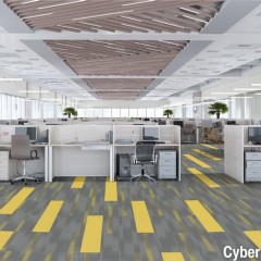 Colorburst Commercial Carpet Planks 12 x 48 inch Carton of 14 Cyber office install