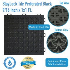 Staylock tile perforated black infographic