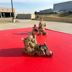 Home Martial Arts Flexi-Connect Mat Smooth Surface 1 1/4 Inch red mats military install