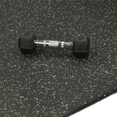 ForceFit West Athletic Rolled Rubber 10% Color 6 mm x 4 Ft. Wide Per SF dumbbell on gray roll