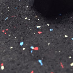 ForceFit West Athletic Rolled Rubber Regrind 8 mm x 4 Ft. Wide Per SF with dumbbell