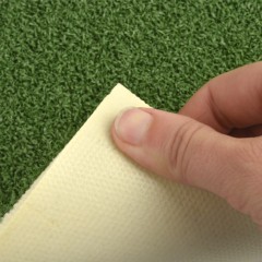 Drill Turf Max Artificial Grass Turf 5mm Padded 3/4 Inch x 15 Ft. Wide Per SF corner curled with backing