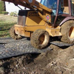 Pouring the mud mat for the Golf Pit