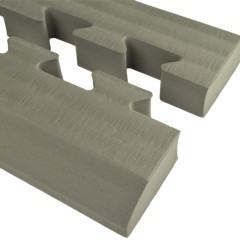 Border Ramp Pair for Indoor Playground Foam Tiles 1.5 inch x 1 Meter side by side showing interlocks