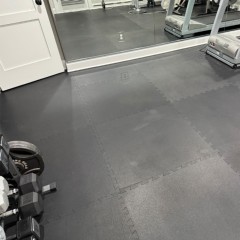 Geneva Rubber Floor Tiles 3/8 Inch Black basement home gym