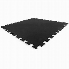 Geneva Interlocking Rubber Tile Black 1/4 Inch x 3x3 Ft.