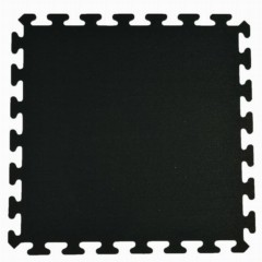 Rubber Tile Interlocking Sport Black 3/8 Inch x 2x2 Ft.