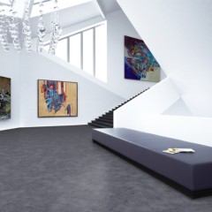 LonBeton Topseal Commerical Vinyl Roll 6x60 Ft. Blue Lapis Art Gallery install