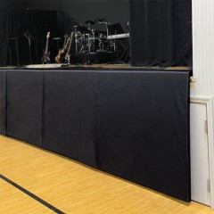 black Stage Pad 12 Inch x 36 Inch Per LF in school gymnasium 