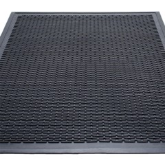 Clean Step Scraper Rubber Entrance Mat 3x5 Ft. in black full mat